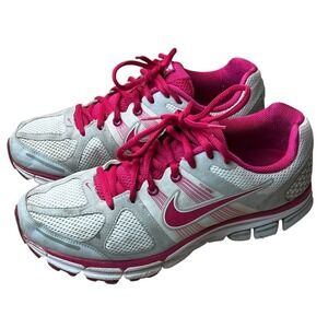 Nike Running Shoes Women 10.5 White Pink Air Zoom Pegasus 28 443802-162 Mesh